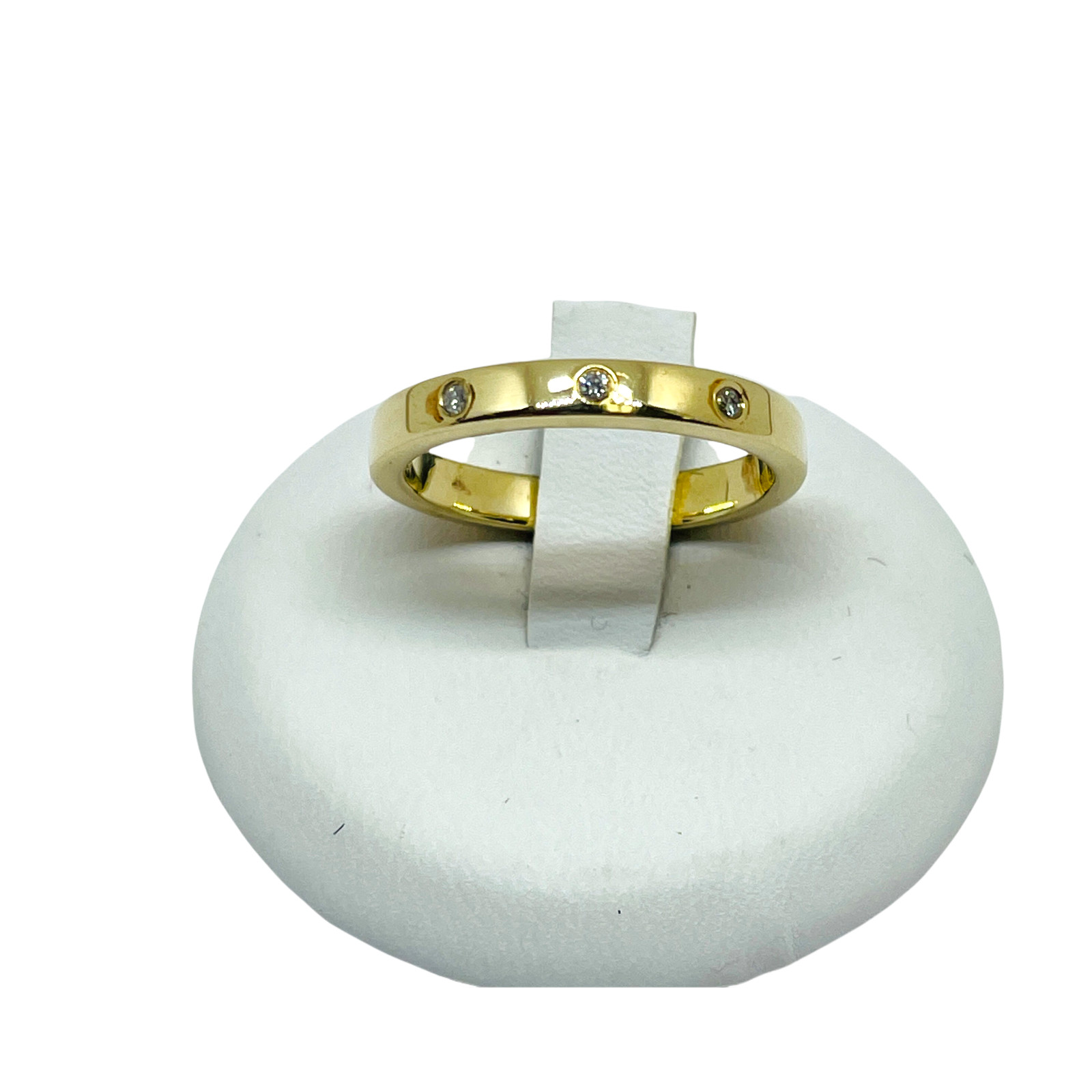 Solid 10k Yellow Gold Diamond Stackable Band Ring… - image 2