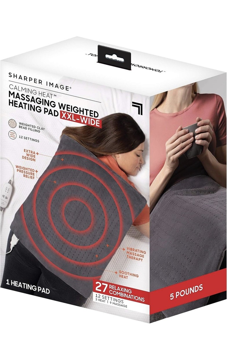 Sharper Image Calming Heat XXL-Wide Massaging Weighted Heating Pad 20