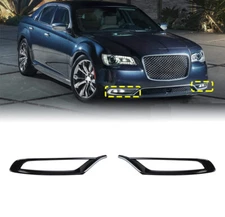 Gloss Black Front Fog Light Lamp Cover Trim For Chrysler 300 2015+ Accessories
