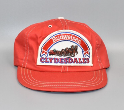 帽子 Budweiser Clydesdales 1980's deadstock VINTAGE Budweiser Bud Clydesdale Horses Snapback Wrap Around RARE