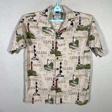 David Carey Shirt Mens Medium Hawaiian Camp B...