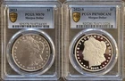 2023-P & S $1 Morgan Silver Dollar 2 pc Set PCGS MS70/PR70DCAM