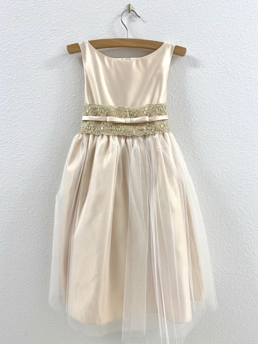 Dillards SWEET KIDS Soft Peach Tulle Layer Formal Dress. Wedding, Easter  Size 5T | eBay