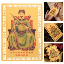 2 Pcs Tai Sui Card Chinese Memorabilia Jewellery Making Kit Style Decor