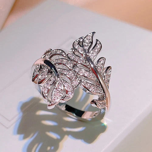 Gorgeous Women 925 Silver Cubic Zirconia Rings Wedding Jewelry Size 6-10 - Picture 14 of 23