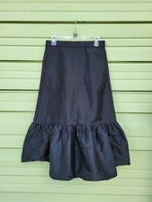 ZARA WOMAN BLACK Frilled Midi Skirt SIZE M 7521 252 800 6251 DEFECT