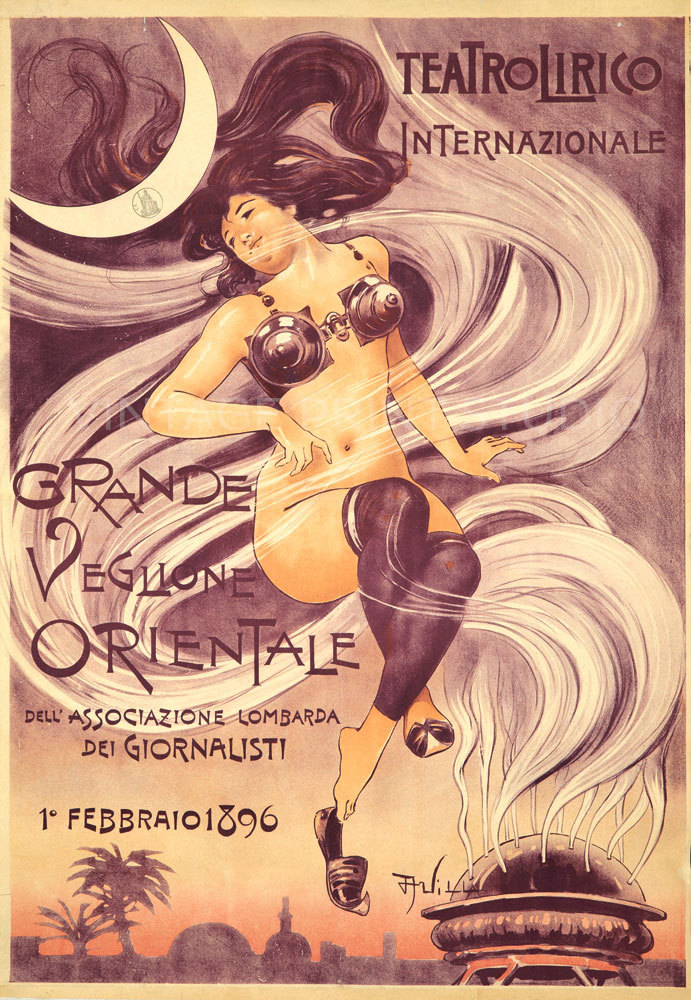 Grande Veglione 1896 Vintage Carnival Advertising Gialle Canvas Print 13x19