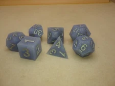 Sharp Edge Silicone Rubber 16mm 7 Die Polyhedral Dice Set - Glacial Debris RPG