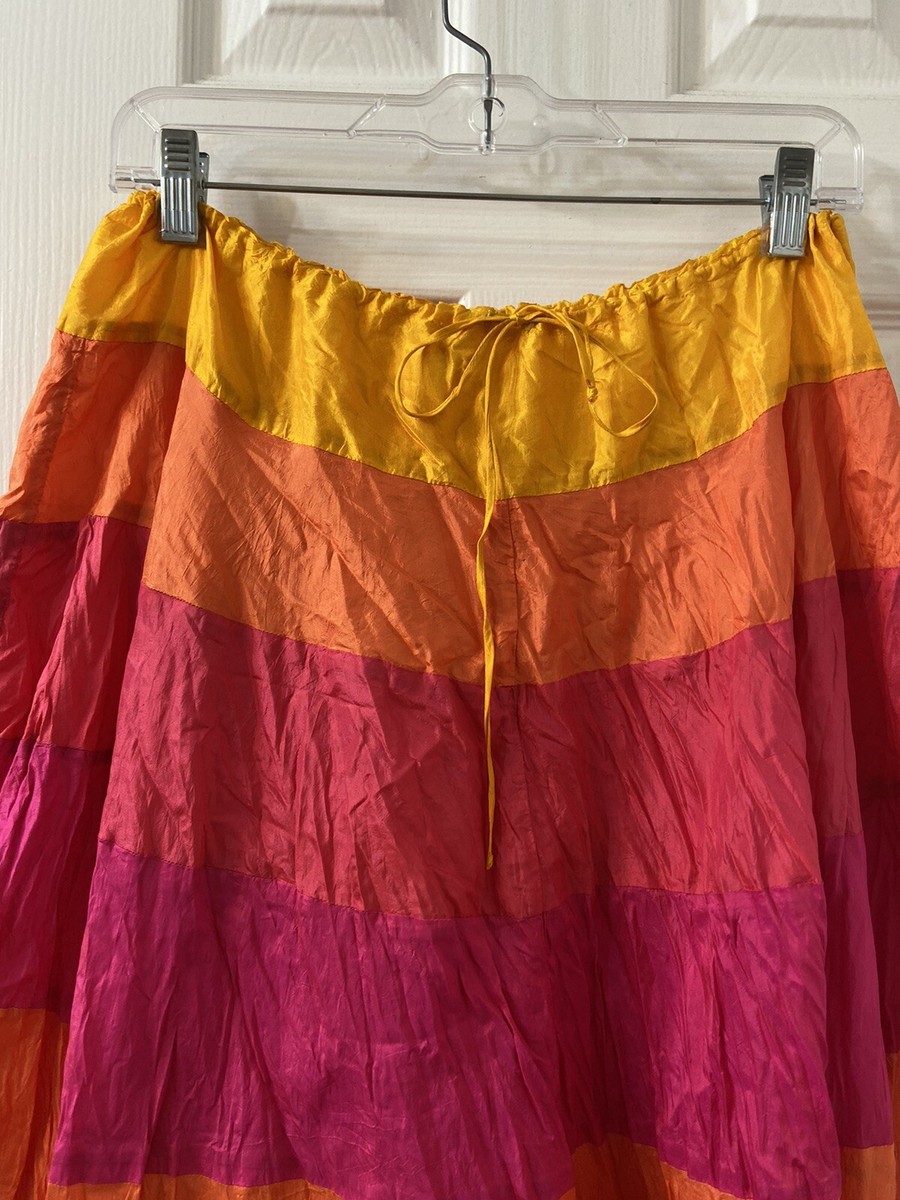 スカート dosa silk skirt size 2 NEW DOSA floral cotton silk ruffle bottom wrap long skirt