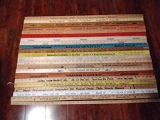 Lot of 22 Yardsticks Wooden Advertising Rulers Mixed Lot