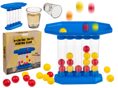 Trinkspiel Bouncing Shots ca. 26,5 x 6 cm mit 25 Bällen 2 Gläser Partyspiel