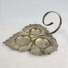 Vintage Celtic Quality Plate Leaf Tray Plate Made In England Condiment Set