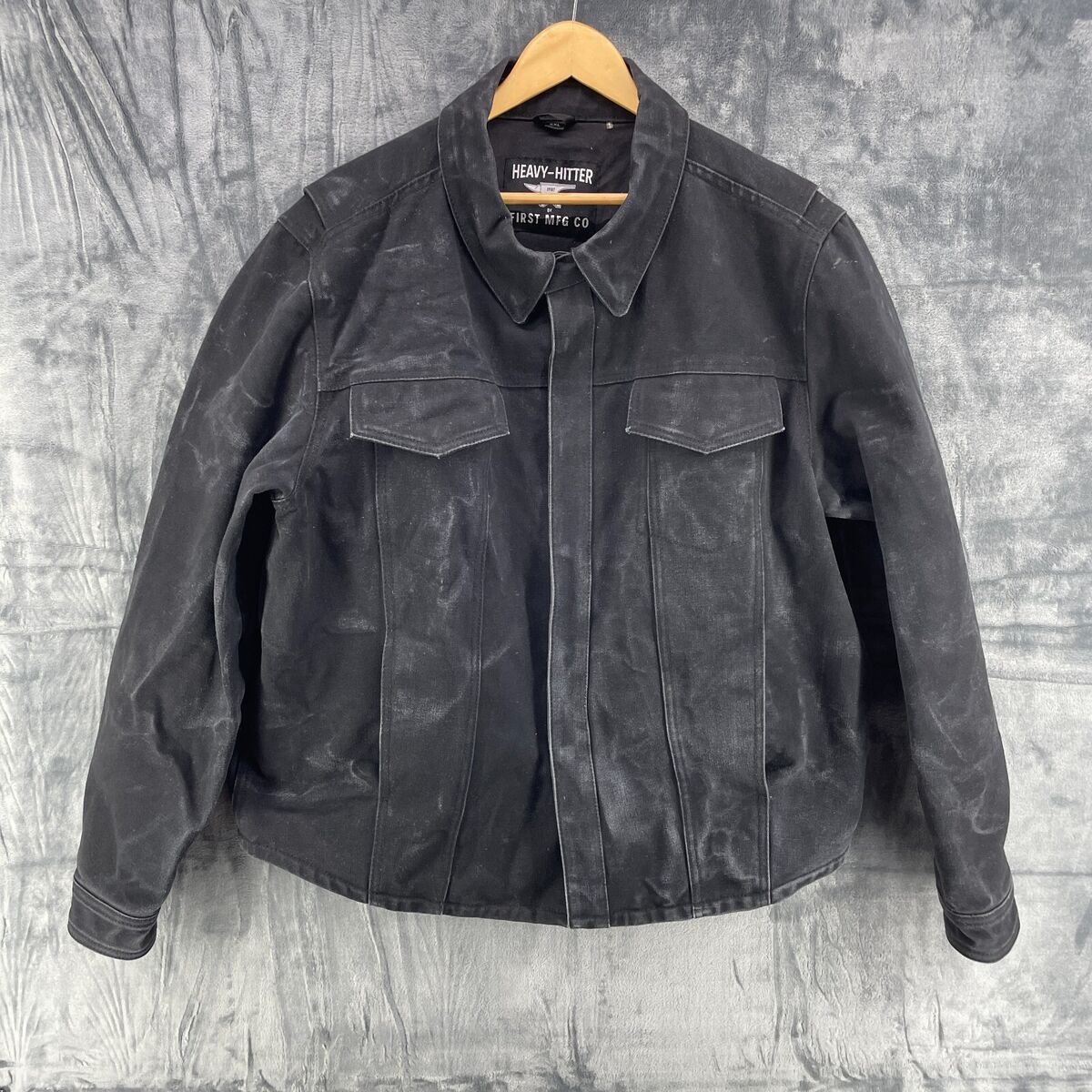 First MFG Co Heavy Hitter Motorcycle Jacket 20oz. Black Raw First MFG Co Heavy Hitter Motorcycle Jacket 20oz. Black Raw