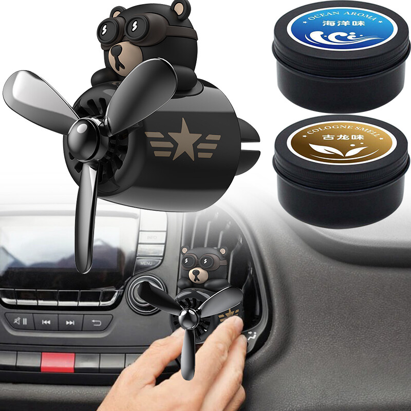 Froiny Teddy Bear Air Deovancer Auto Accessorios Interior Profumo Diffusore Pilota Rotante Elica