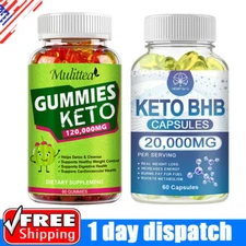 Keto BHB Gummies Ketone Advanced Weight Loss Fat Burner Dietary Supplement Caps