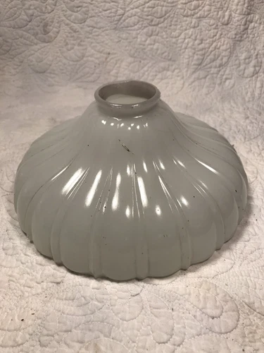 Vintage Milk Glass Lamp Shade White Ribbed light scallop 2 1/4” Fitter