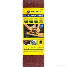 PACK OF 6 BELT SANDER SHEETS SAND PAPER GRIT 3 GRID ASSORTED 75MM X 55MM METAL