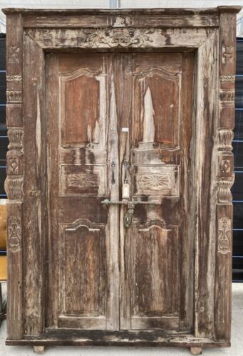 Stunning Antique Indian Carved Temple Doors Unique Hardwood Doors. - Picture 1 of 4