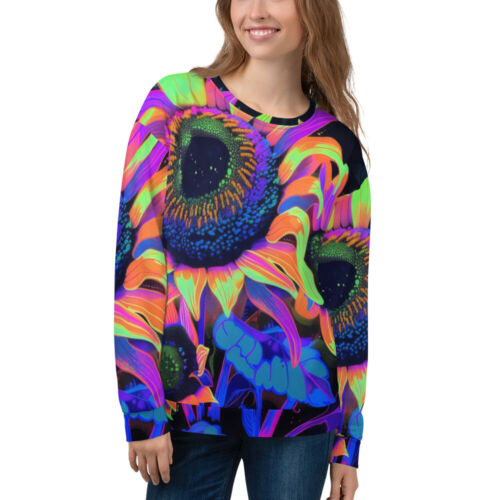 Bright colourful abstract sunflower design - Unisex Sweatshirt - Afbeelding 1 van 36