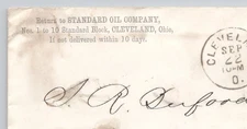 1890s Standard Oil Co Cleveland OH  Postal Cover
