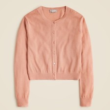 J. Crew Featherweight cashmere cardigan Small Rosy Dune