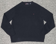 Chaps Men's XXL Sweater Black 100 Cotton Crewneck Pullover Knit Solid Classics