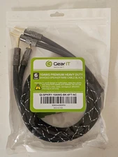 GearIT 10AWG Premium Heavy Duty Braided Speaker Wire Cable Black 6 Ft New Sealed