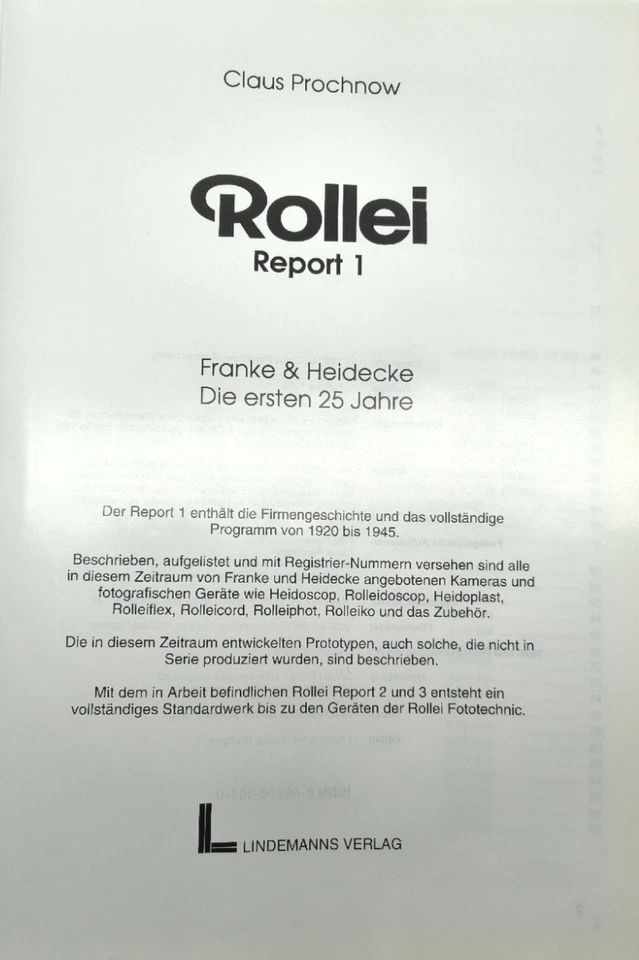 Buch ROLLEI Report 1  / Claus Prochnow / Lindemanns / Wie Neu - Bild 2 von 4