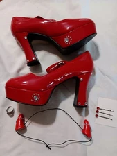 FUNTASMA 8 Red Platform HIGH HEELS Rhinestones with Devil HORNS Cosplay Costume