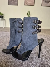 Rare Giuseppe Zanotti gray suede boots For Women  Size 9