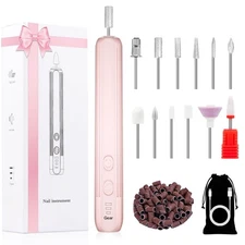 Electric Nail Drill, Professional Manicure Pedicure Kit, Cordless Electric Na...