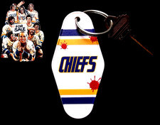 Charlestown Chiefs BLOODY HOCKEY JERSEY KEYTAG  prop Slap Shot Hanson Brothers