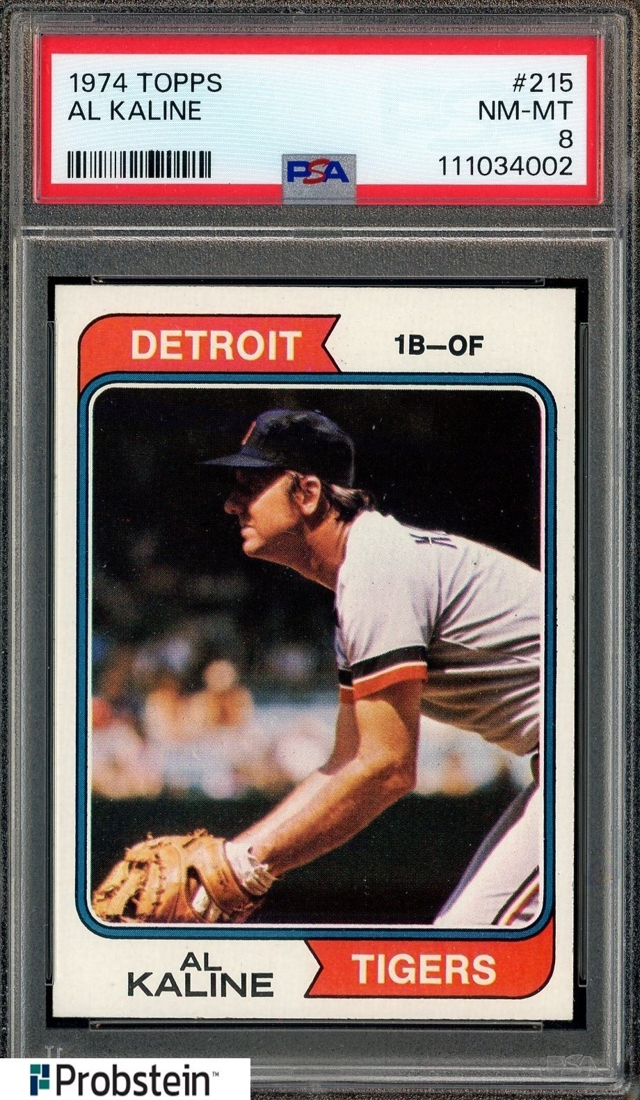 1974 Topps #215 Al Kaline Detroit Tigers HOF PSA 8 NM-MT