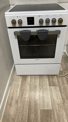 Sharp Backofen Pyrolyse 72 L, Glaskeramikkochfeld 4fach Verglast, 60cm