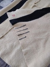 Vintage lata 30. 40. Hudson's Bay 3,5-punktowy wełniany koc biały czarny pasek