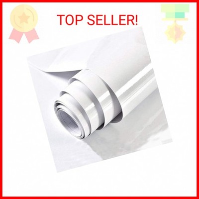 TANONE White Contact Paper Peel and Stick Glossy - White Wallpaper Self Adhesive