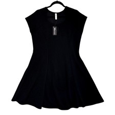 24seven Comfort Apparel Black Fit and Flare Keyhole Dress Womens 2X NEW
