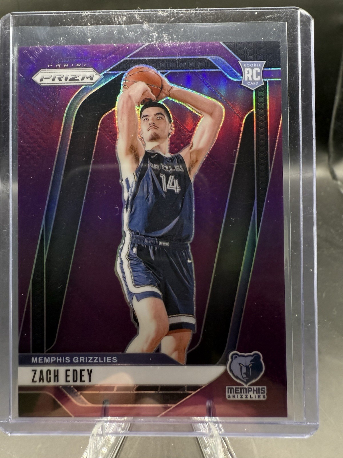 2024-25 Panini Prizm - Zach Edey #249 Purple Prizm /99 (RC)