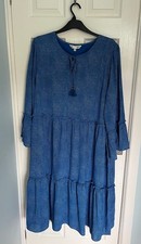 BRAND NEW WITH TAGS, STRIKING, SPOTTED BLUE DRESS BY YUMI - UK 24 - CHARITY SALE