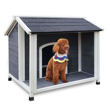 Outdoor Wooden Dog House, Waterproof Dog Cage, Windproof and Warm Dog Kennel, Do