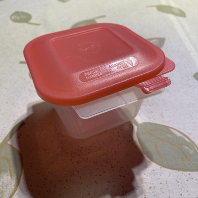 Vintage Anchor Hocking 1.5 Cup Plastic Food & Craft Storage Pink Square
