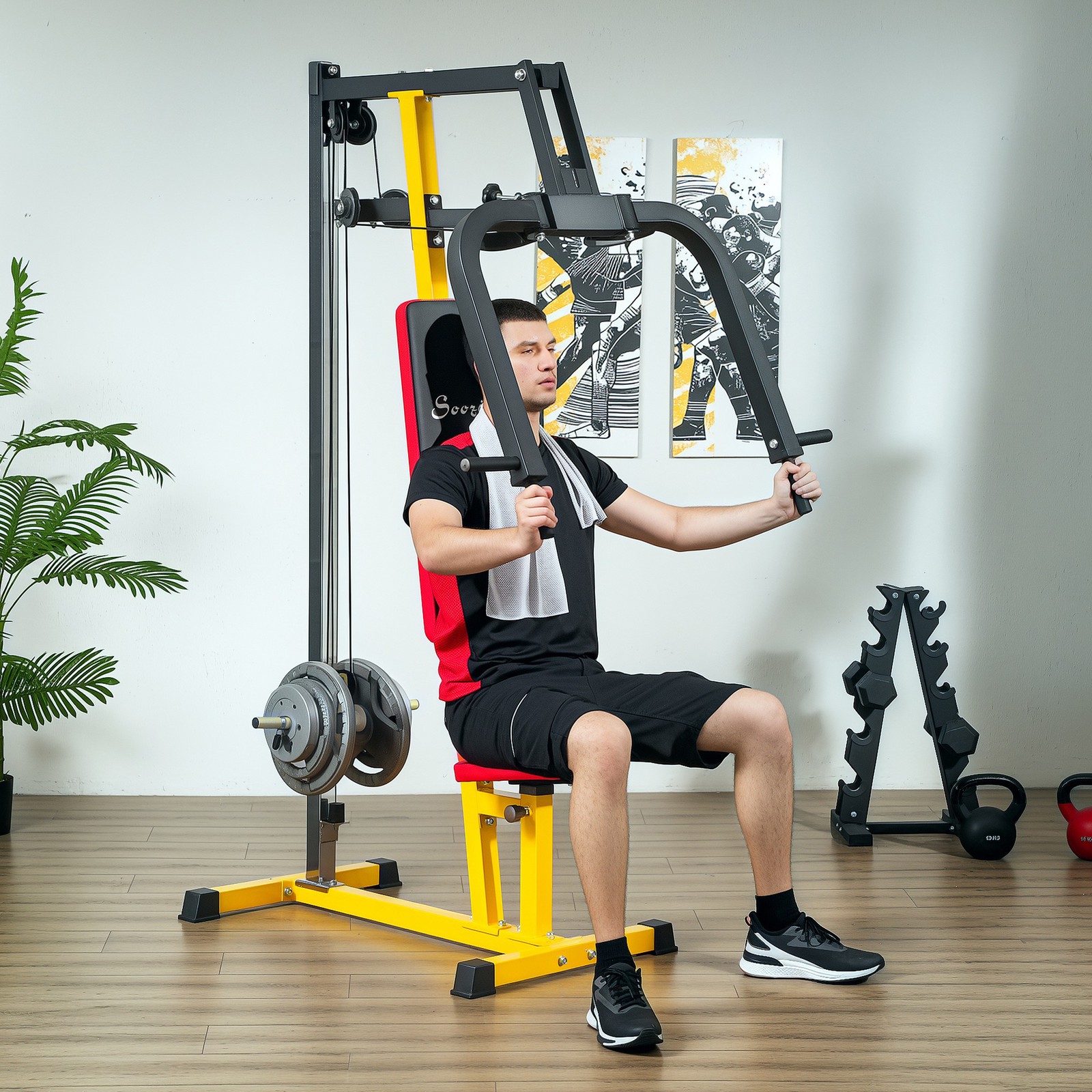 Chest Fly and Press Machine for Upper Body Training, Yellow