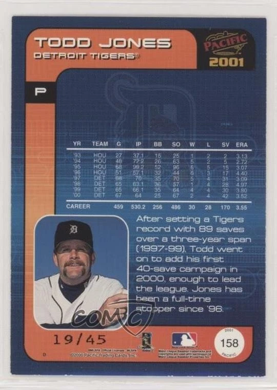 2001 Pacific Extreme LTD /45 Todd Jones #158 - Image 2 of 2