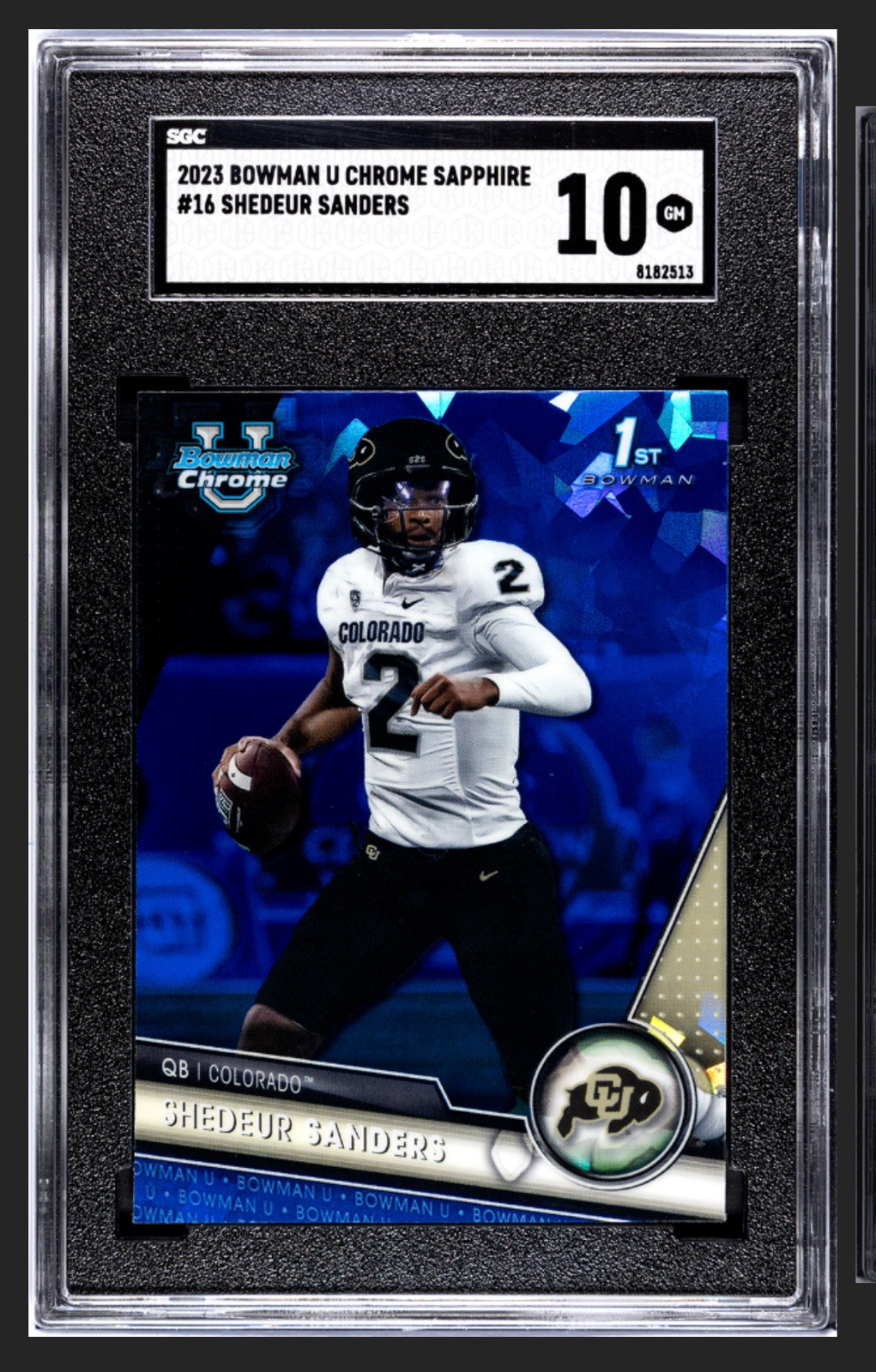 2023 Bowman U Chrome Sapphire Shedeur Sanders 1st SGC 10 Colorado