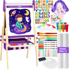 Deluxe All-In-One Art Easel for Kids with Paper Rolls Accessories