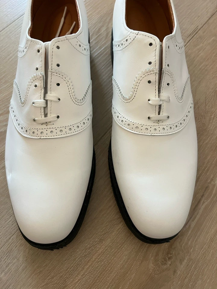 Nuevos zapatos de golf Allen Edmonds de cuero Linwood 10,5 A con accesorios Foto 2 de 4