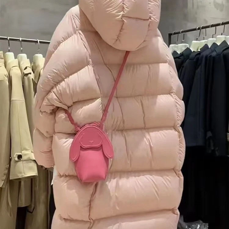 White Goose Fleece Coat Women's Winter New Thick Coat Long Hooded Down Jackets - Image 3 of 4