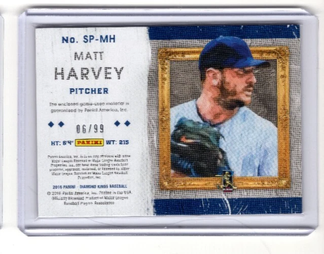 2016 Panini Diamond Kings - Studio Portraits Materials Matt Harvey #SP-MH - Image 2 of 2