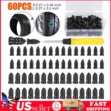 60PCS Car Vacuum Tire Repair Nail Rubber Screw Nails+ Screwdriver Tool Set w/Box