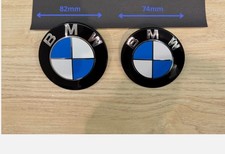 2 Pcs Bmw 82mm 74mm Original Hood Trunk Emblem Logos Blue 2 Pcs Bmw 82mm 74mm Original Hood Trunk Emblem Logos Blue
